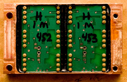 Seta preamplifier's hybrid, video - bandwidth amplifier modules are electronically and acoustically isolated and kept at a stable operating temperature and environment (constant humidity) by enclosing and sealing them in a block machined from a solid piece of oxygen-free high conductivity copper. Each module is carefully tested and characterized before and after being hermetically sealed in the copper block.
